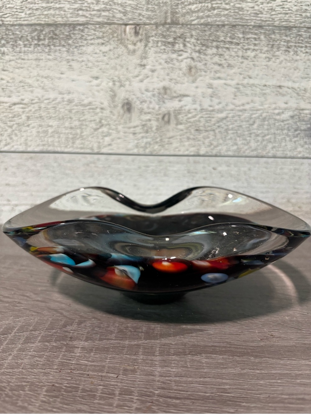 Heavy glass bowl